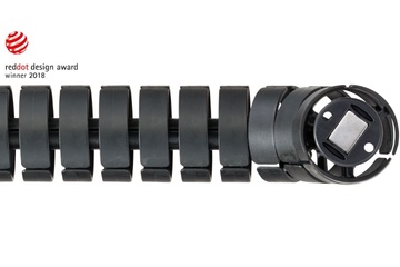 OCR cable guide for height-adjustable desk | round | with magnetic assembly clips