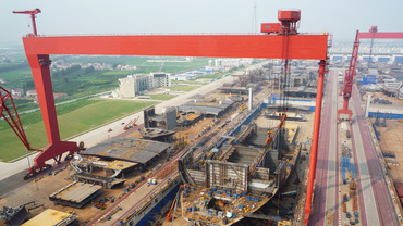 Shipyard cranes