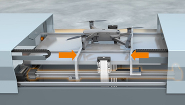 Các thanh ray drylin để căn giữa máy bay không người lái