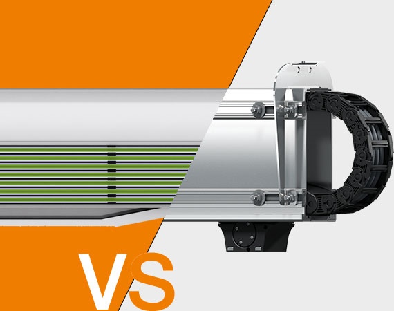 Hệ thống xích dẫn cáp thay vì thanh ngang
