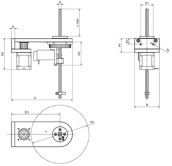 Lift/swivel unit:HSQ drawing