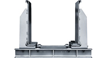 Steel guide trough