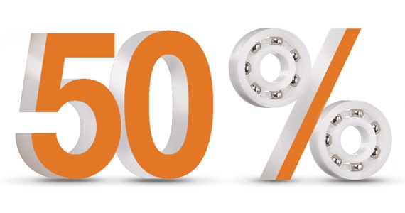 Hiệu quả chi phí hơn cho đến 50% so với vòng bi kim loại
